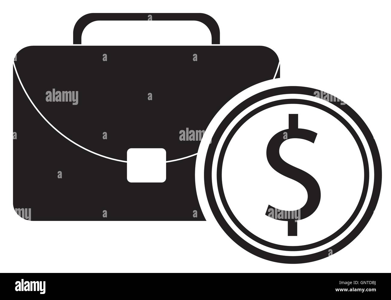 briefcase and coin icon Stock Vector