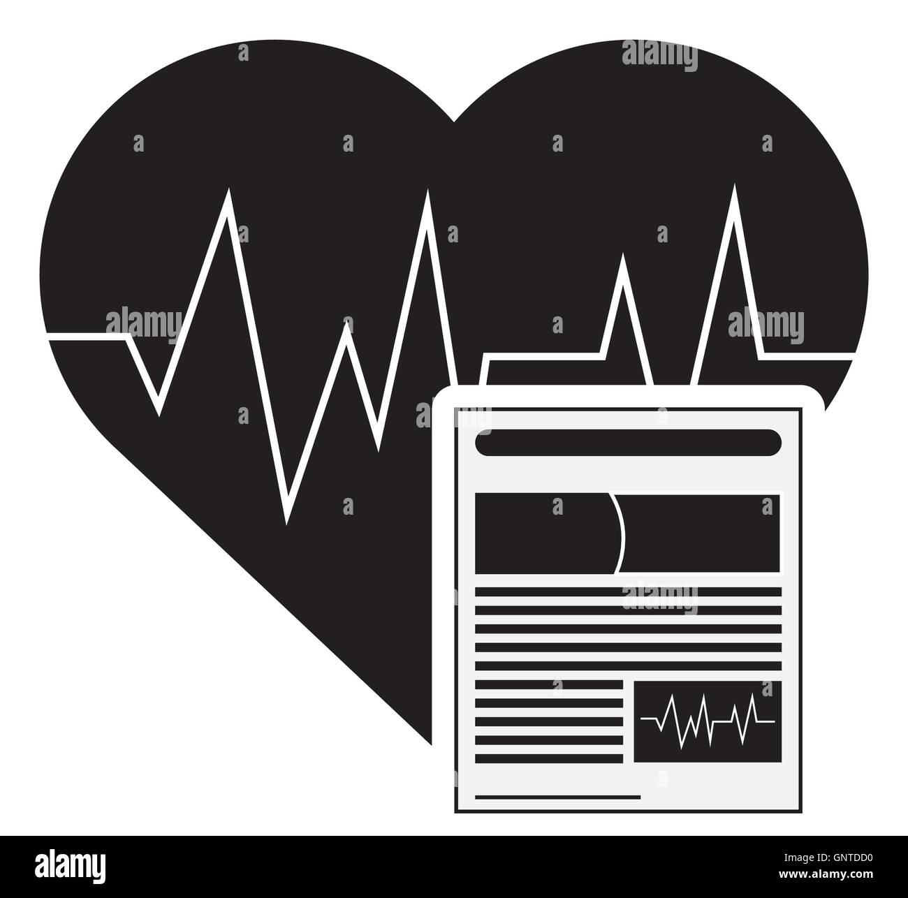 heart cardiogram and medical history icon Stock Vector Image & Art - Alamy