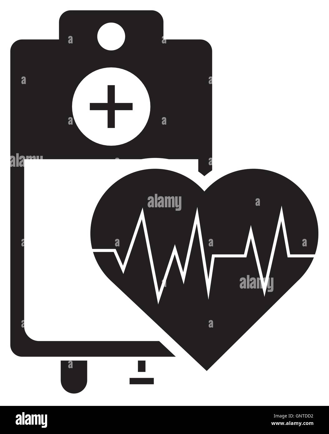 iv drip bag and heart cardiogram icon Stock Vector Image & Art - Alamy