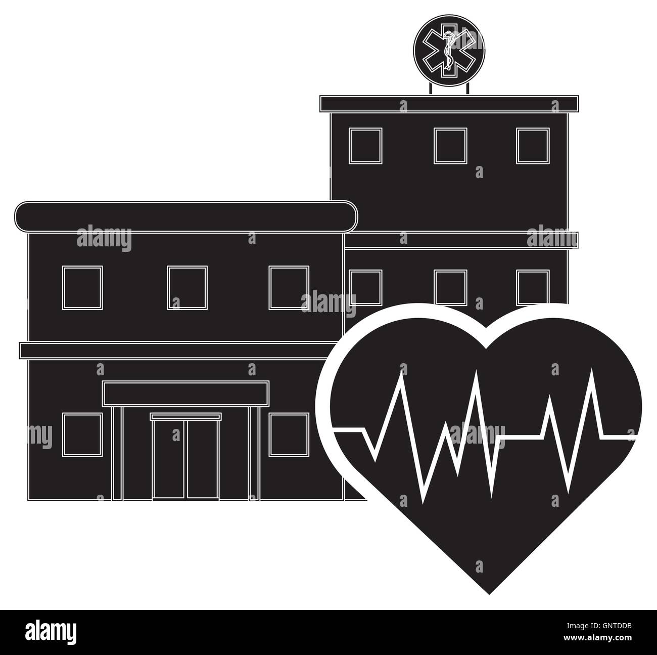 hospital and heart cardiogram icon Stock Vector Image & Art - Alamy