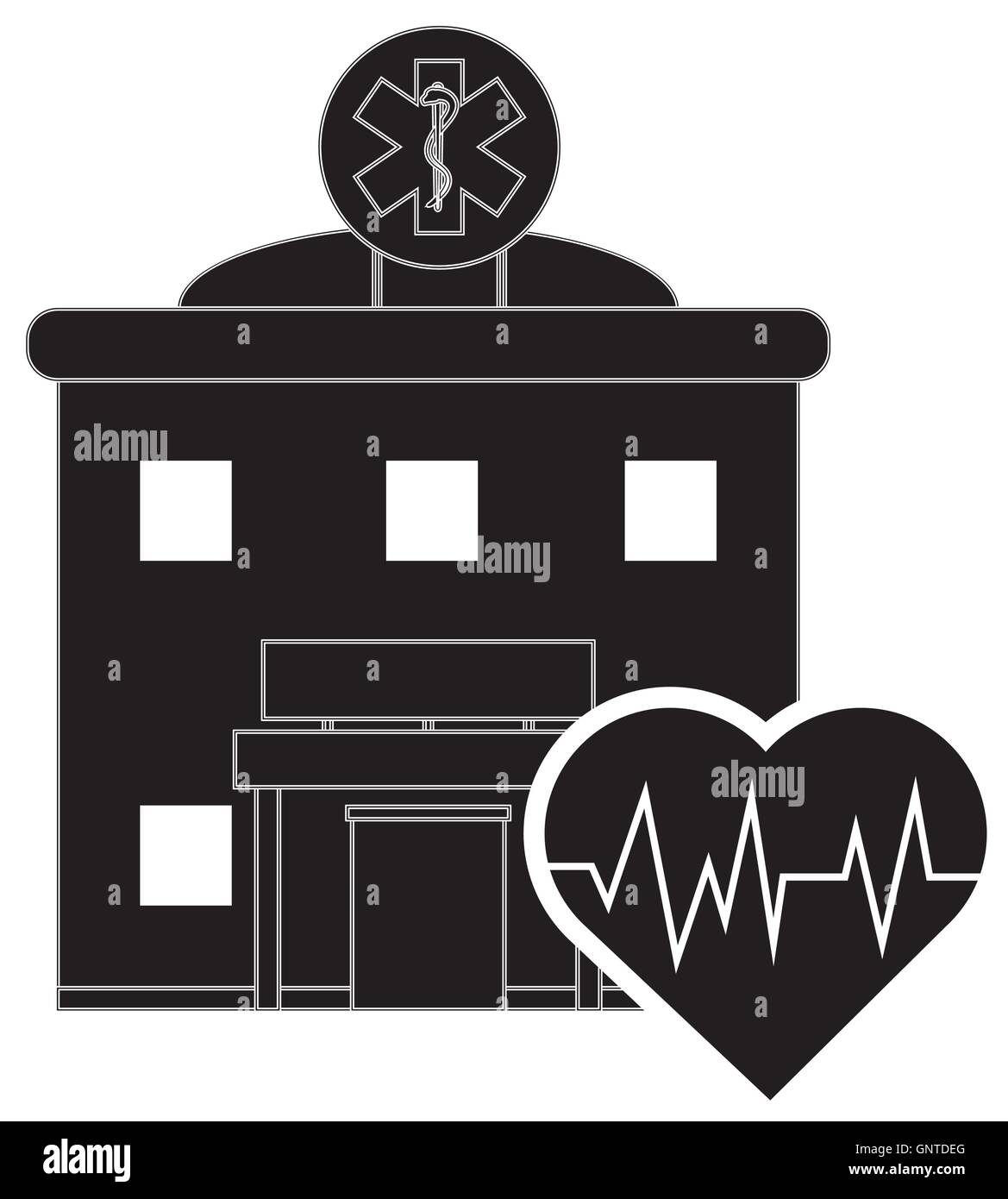 hospital and heart cardiogram icon Stock Vector Image & Art - Alamy