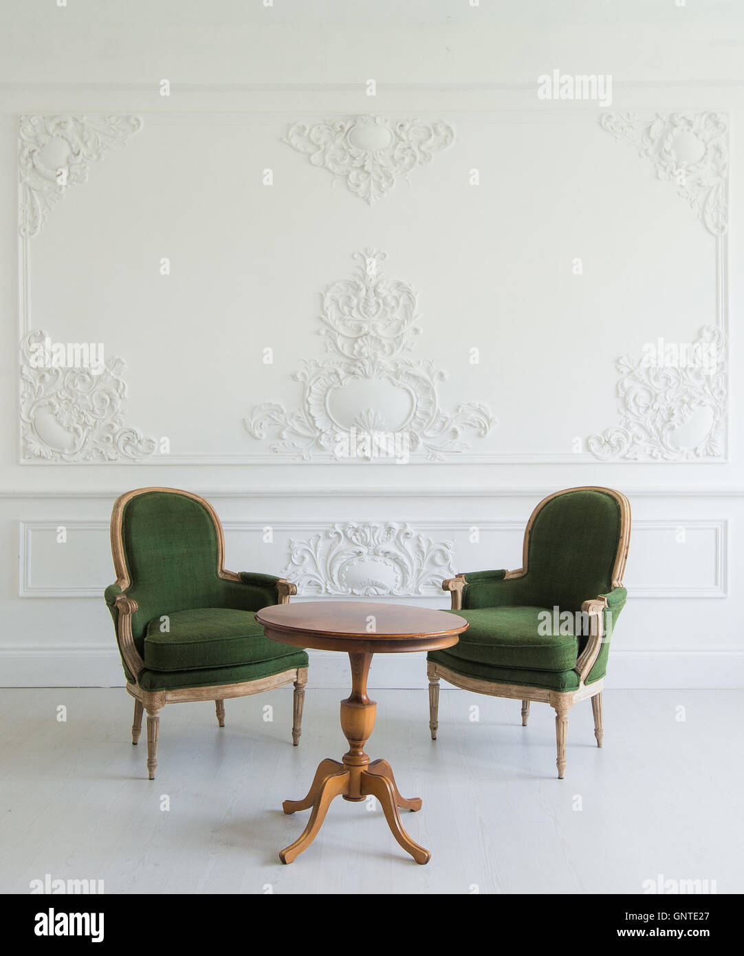 portrait of vintage vanity table set with stool over wall design ... portrait of vintage vanity table set with stool over wall design ...