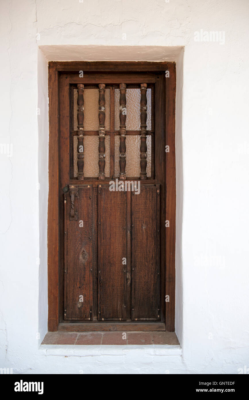 Wooden Door, Old Mission San Luis Rey, Oceanside, California, United States Stock Photo