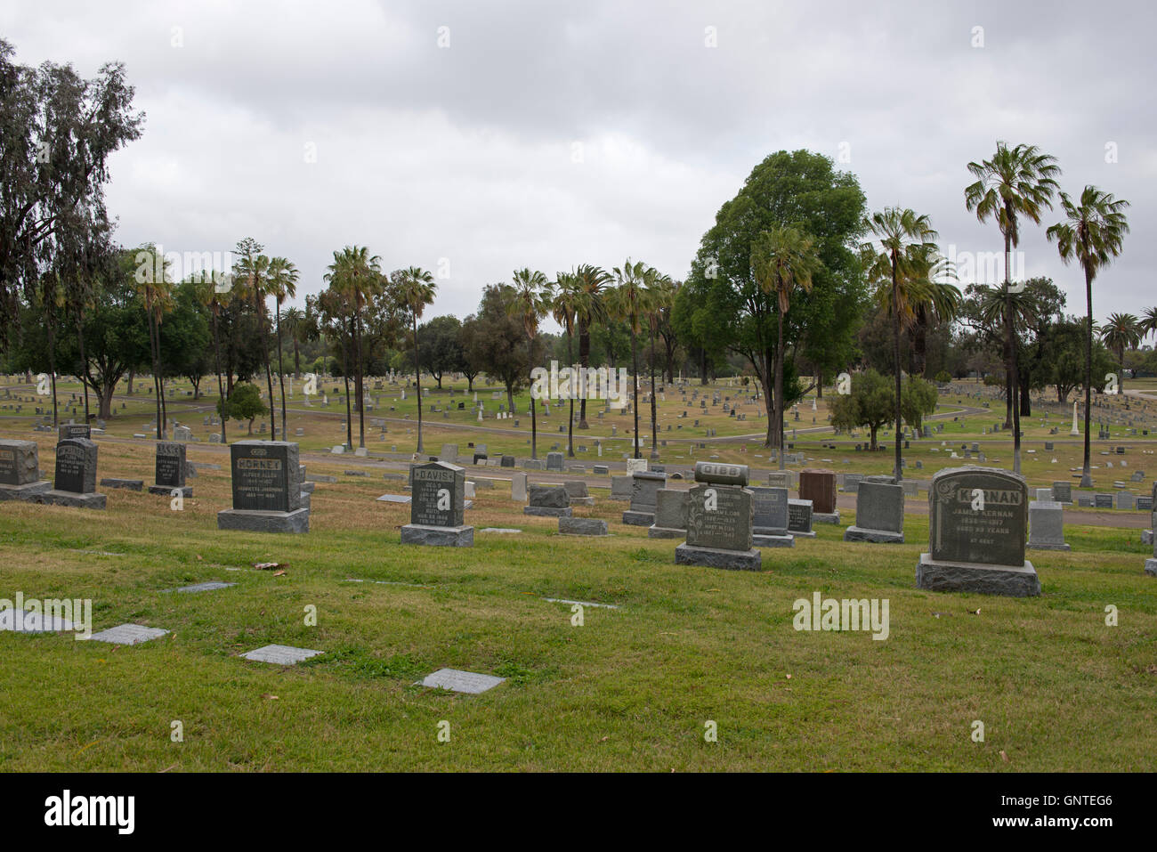 Mount Hope Cemetery, San Diego, California - City Owned Cemetery Stock Photo