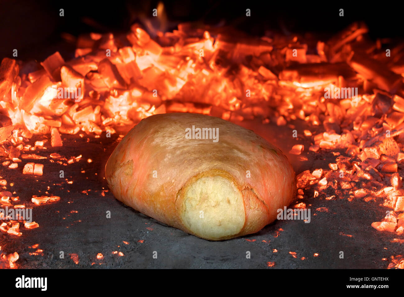 Baking in the Traditional Bread Oven with Live Coals Stock Photo Alamy