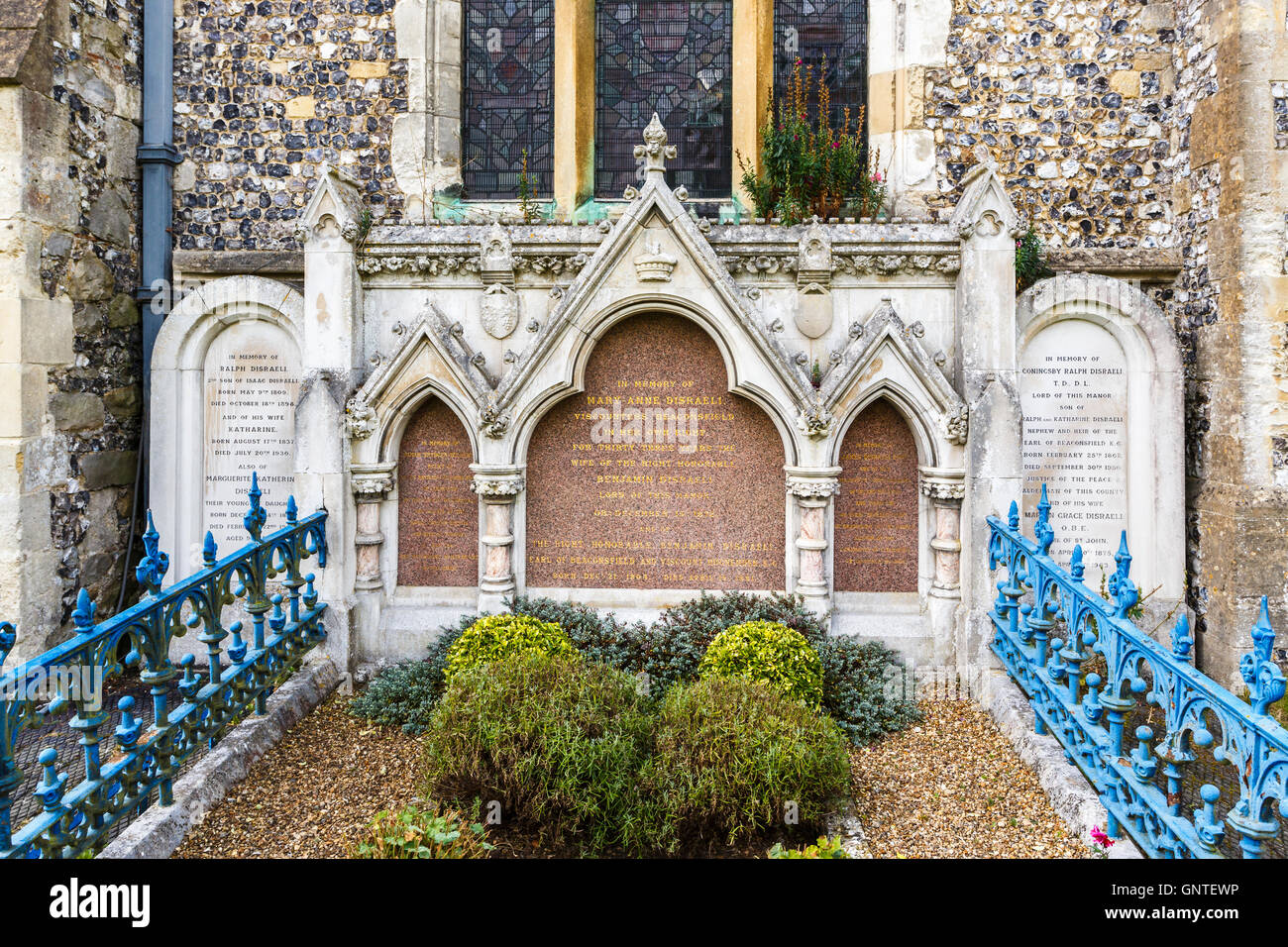 Tomb of Victorian prime minister Benjamin Disraeli and wife MaryAnne