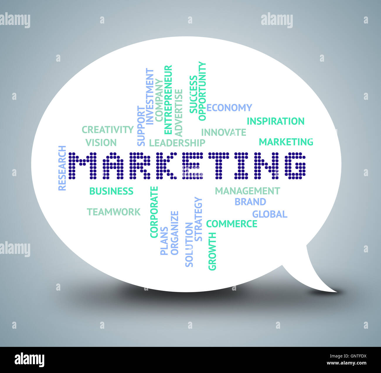 Marketing Words Meaning Promotions 3d Illustration Stock Photo