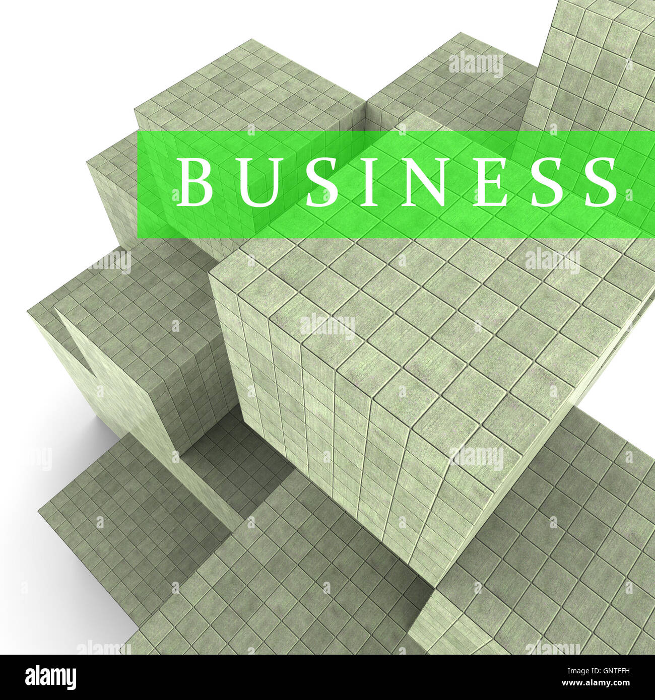 Business Blocks Showing Company Trade 3d Rendering Stock Photo - Alamy