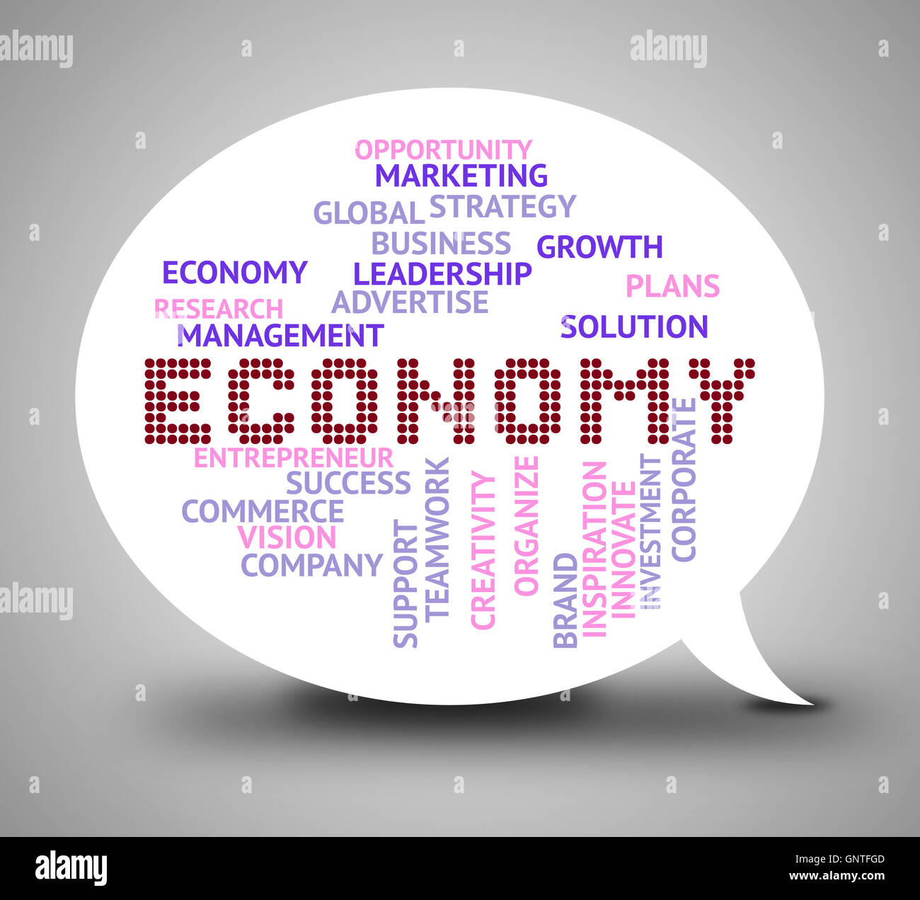 Economy Bubble Indicating Micro Economics And Finance Stock Photo Alamy