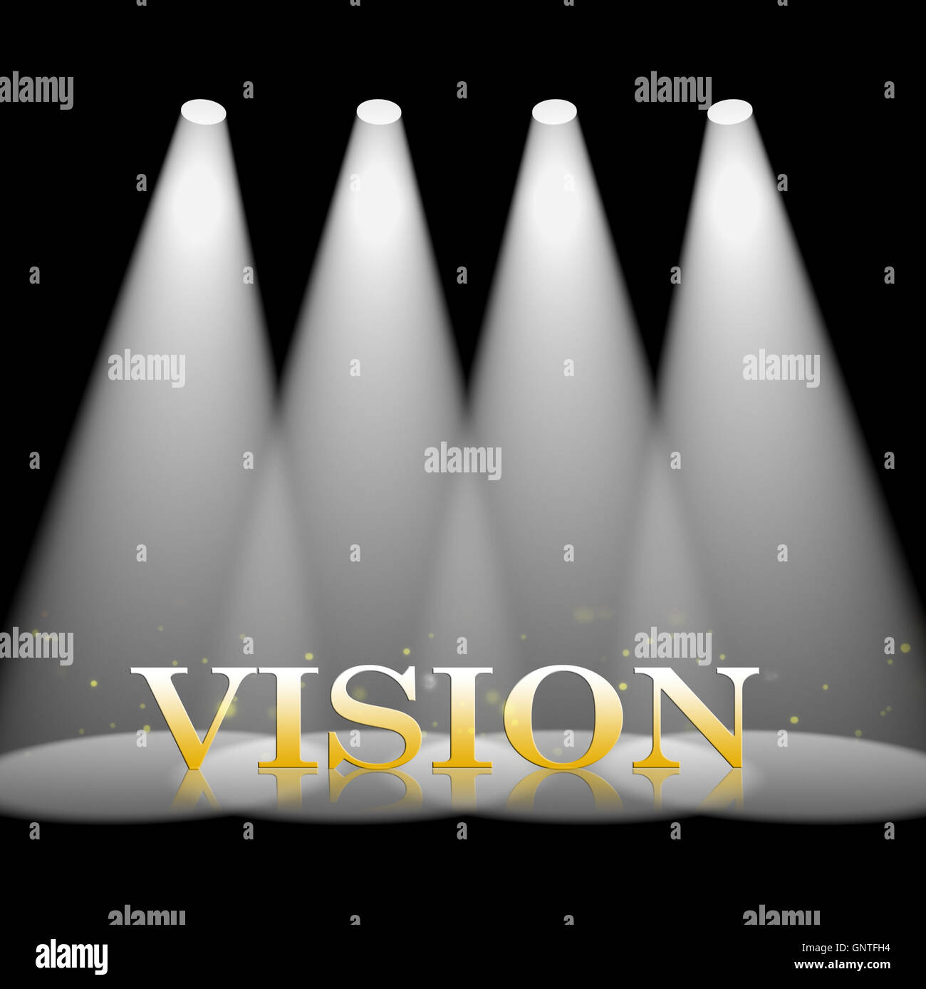 Vision Spotlight Showing Missions Objectives 3d Illustration Stock ...