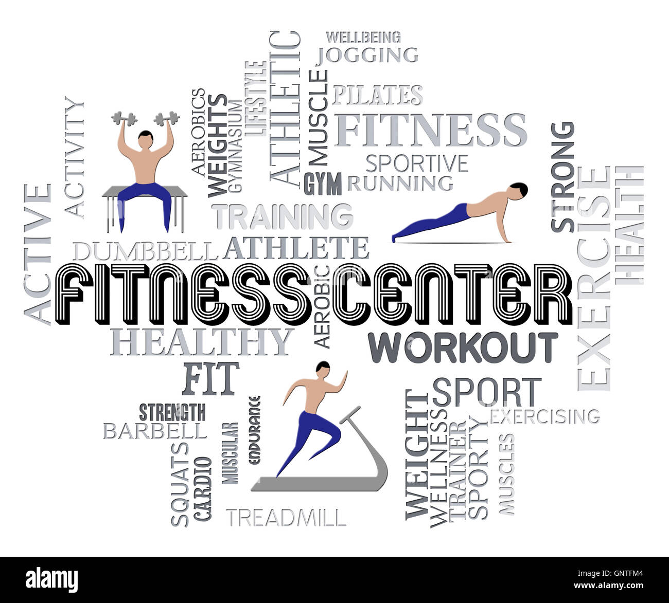 Fitness Center Meaning Work Out And Getting Fit Stock Photo - Alamy