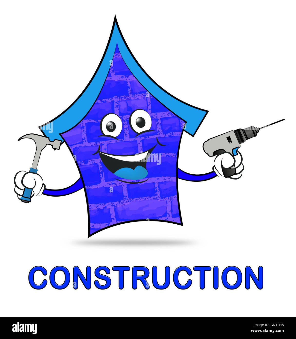 House Construction Meaning Real Estate Building 3d Illustration Stock