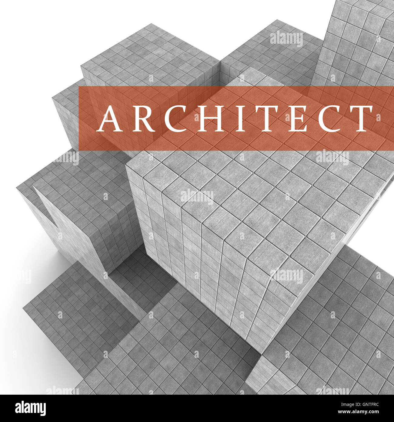 Architect Blocks Meaning Draftsman Career 3d Rendering Stock Photo Alamy