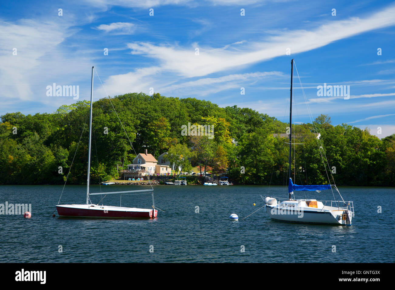 Lake Quinsigamond sailboats at Regatta Point, Quinsigamond State Park, Worcester, Massachusetts