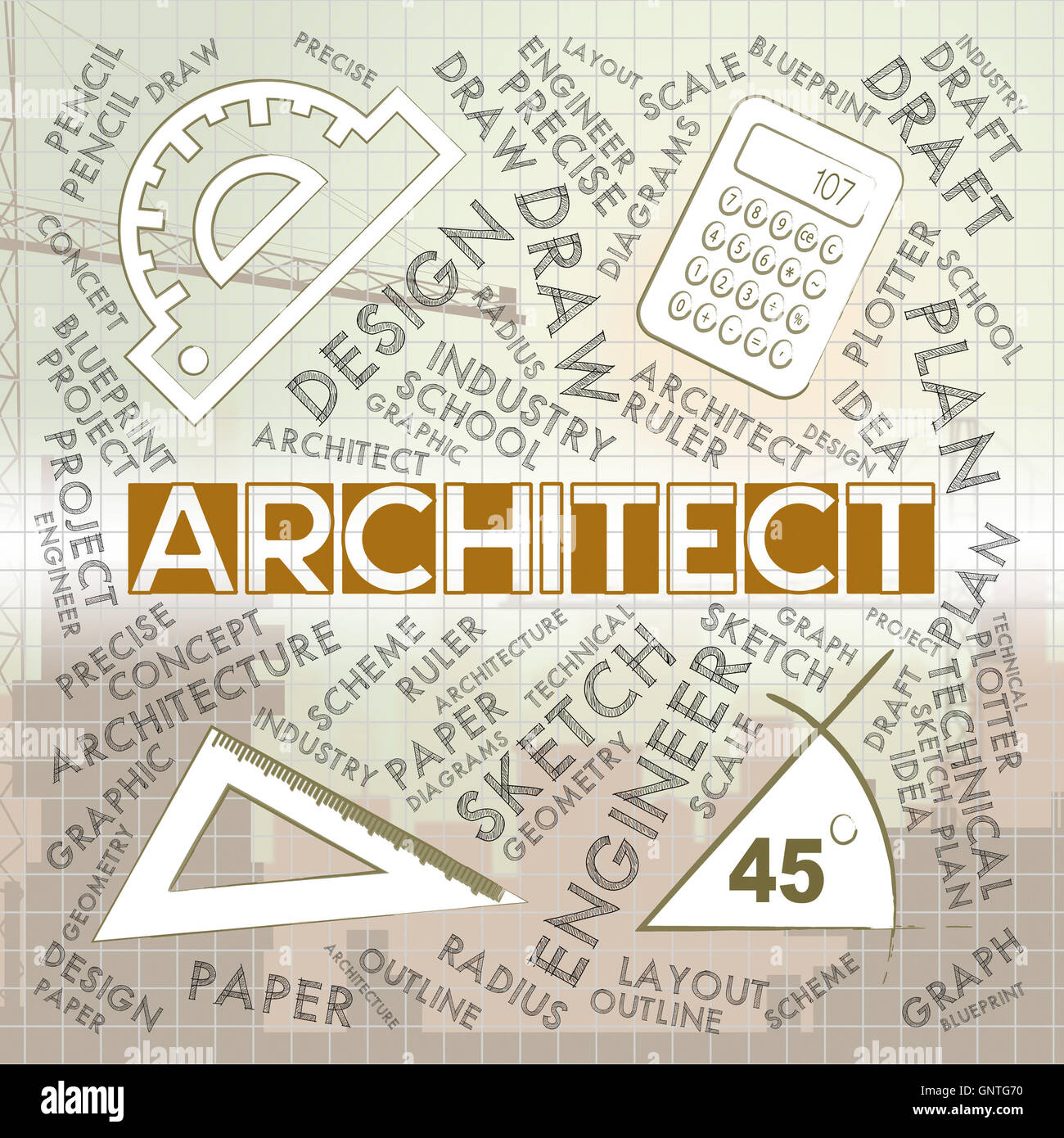 Architect Words Meaning Architecture Draftsman And Employment Stock
