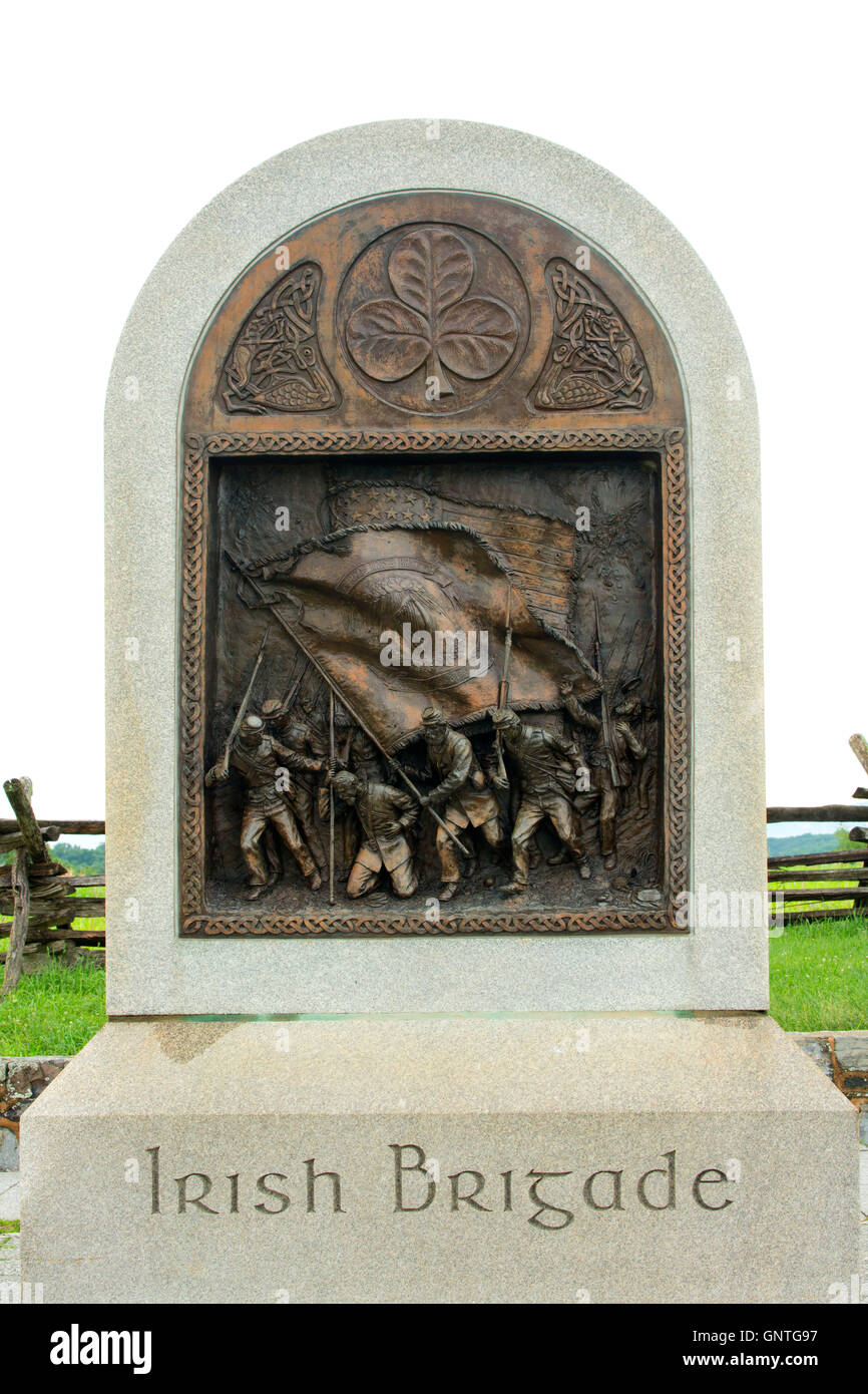 Irish Brigade monument at Bloody Lane, Antietam National Battlefield, Maryland Stock Photo