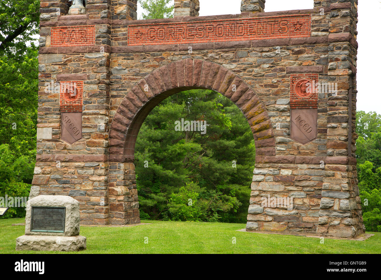 War Correspondents Memorial Arch, Gathland State Park, Maryland Stock Photo