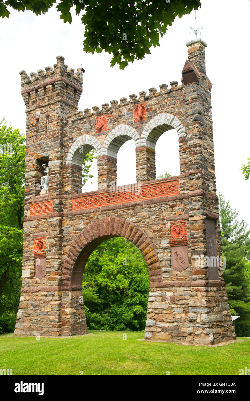 War Correspondents Memorial Arch, Gathland State Park, Maryland Stock Photo