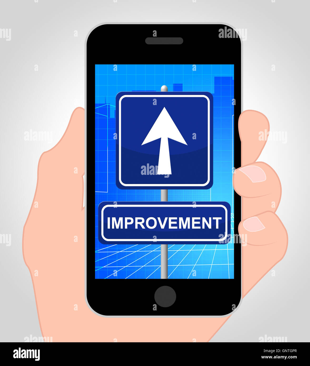 Improvement Online Showing Evolve And Grow 3d Illustration Stock Photo