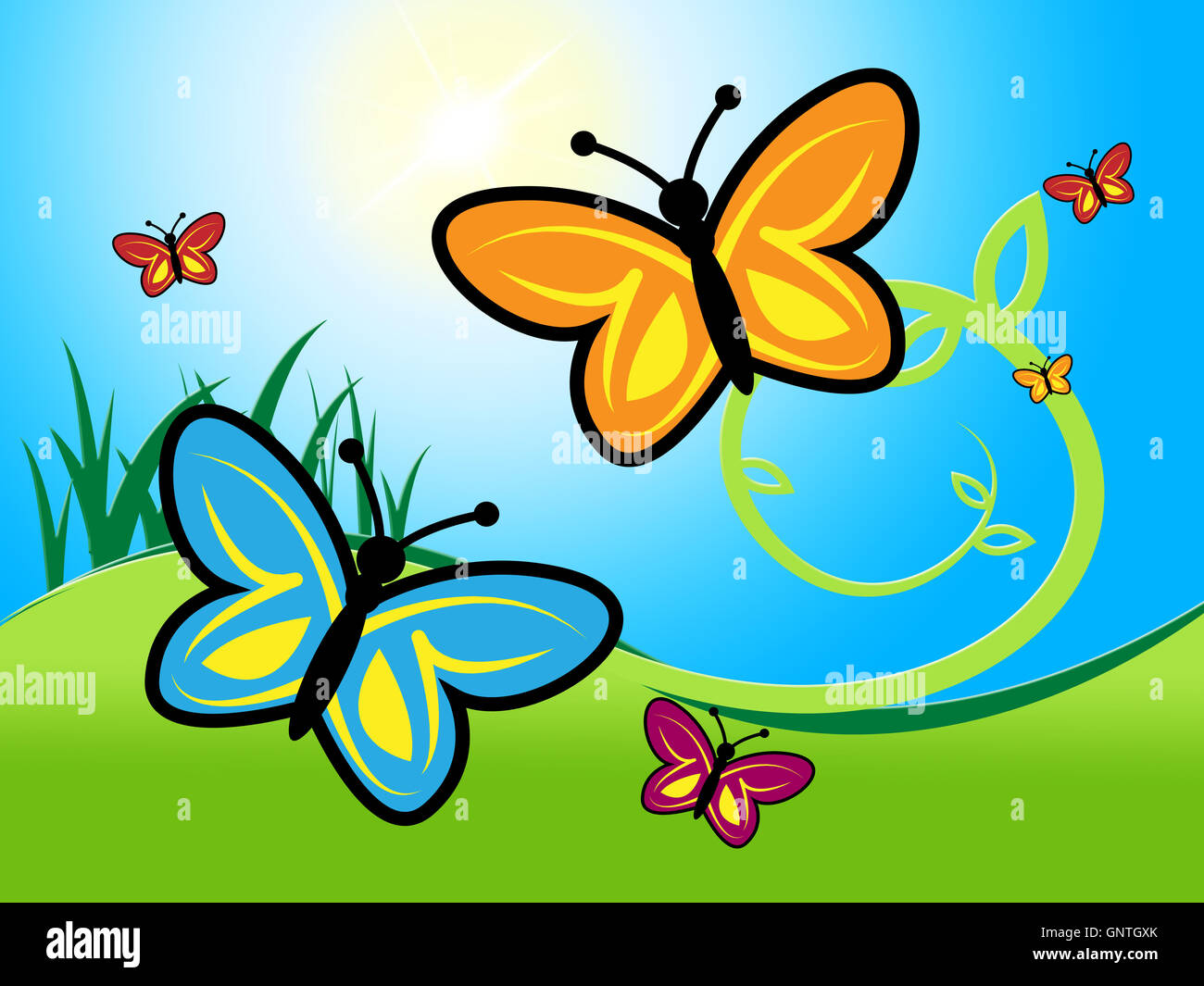 Butterfly In Summer Showing Butterflies Warm And Hot Stock Photo Alamy
