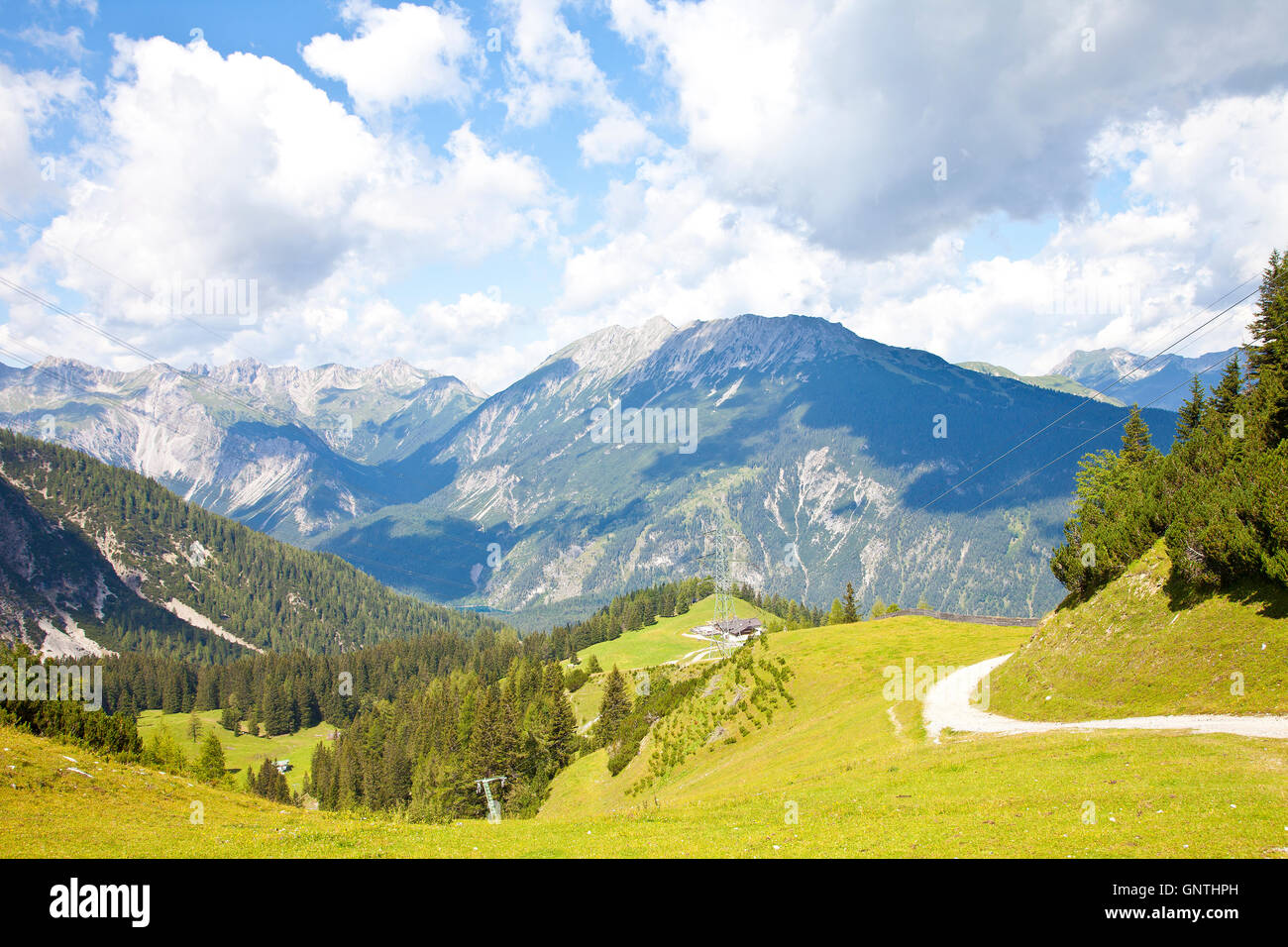 Beautiful view at mountains in summer in Tirol, Austria Stock Photo