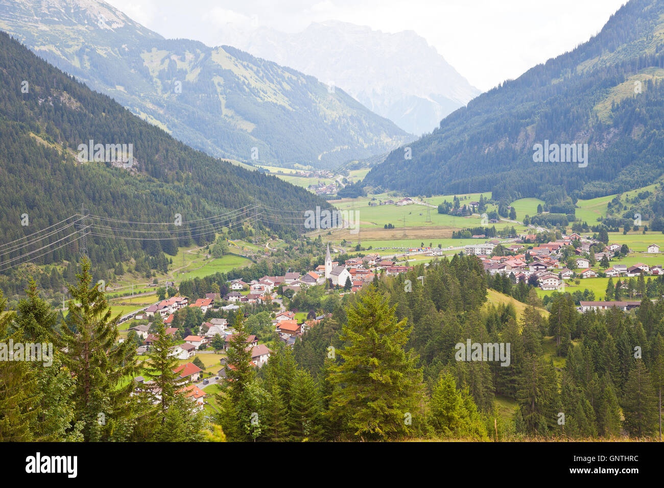 View at little village Bichlbach in Tirol, Austria, Europe Stock Photo