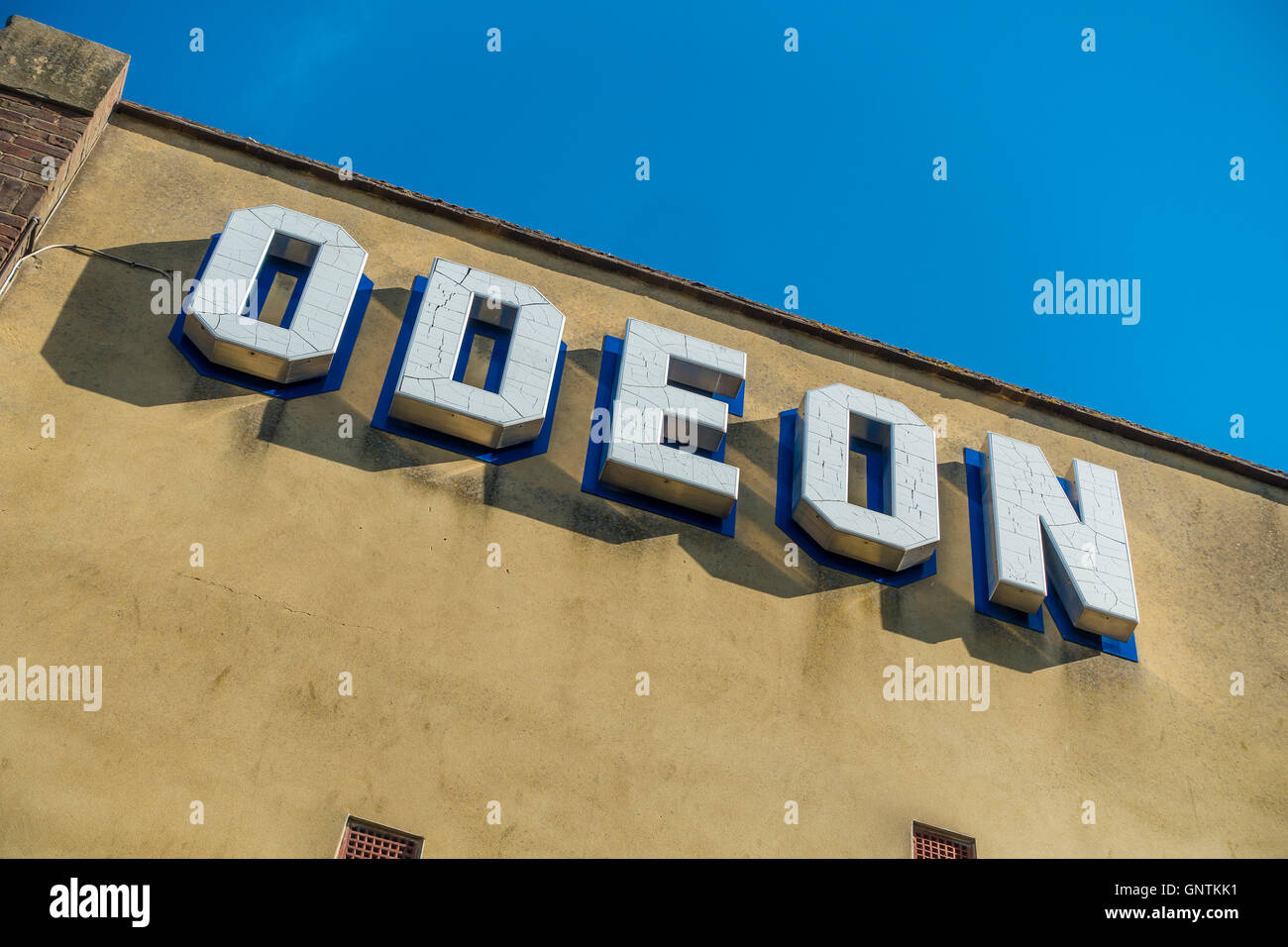 Large Odeon Cinema Sign Stock Photo