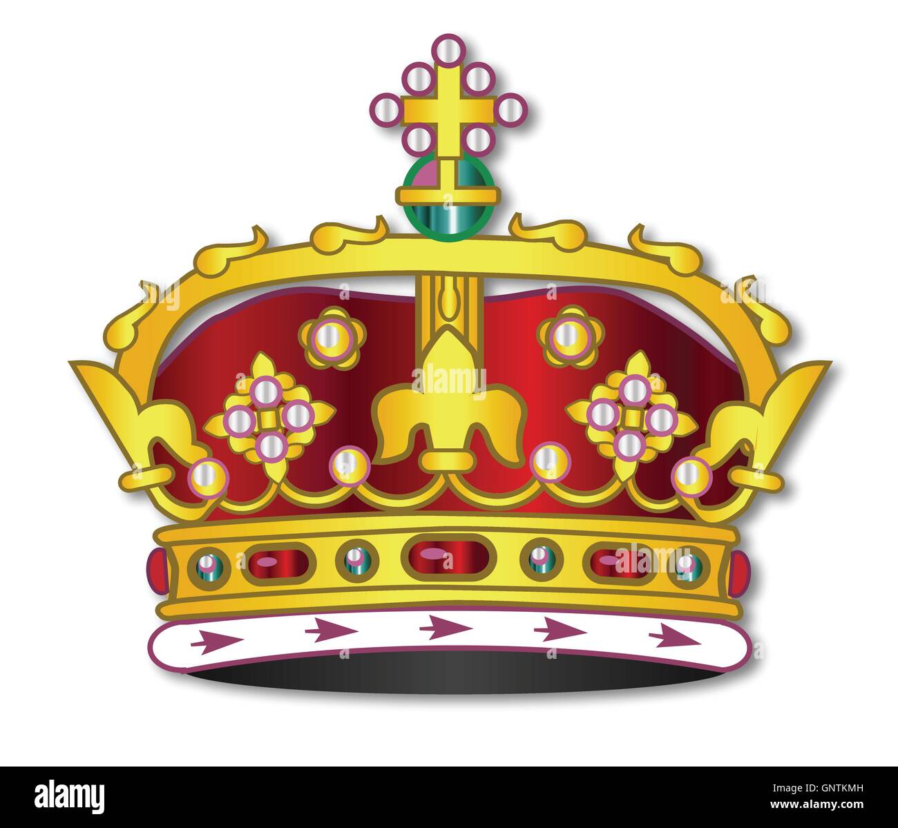 A royal British Crown Over A white Background Stock Vector