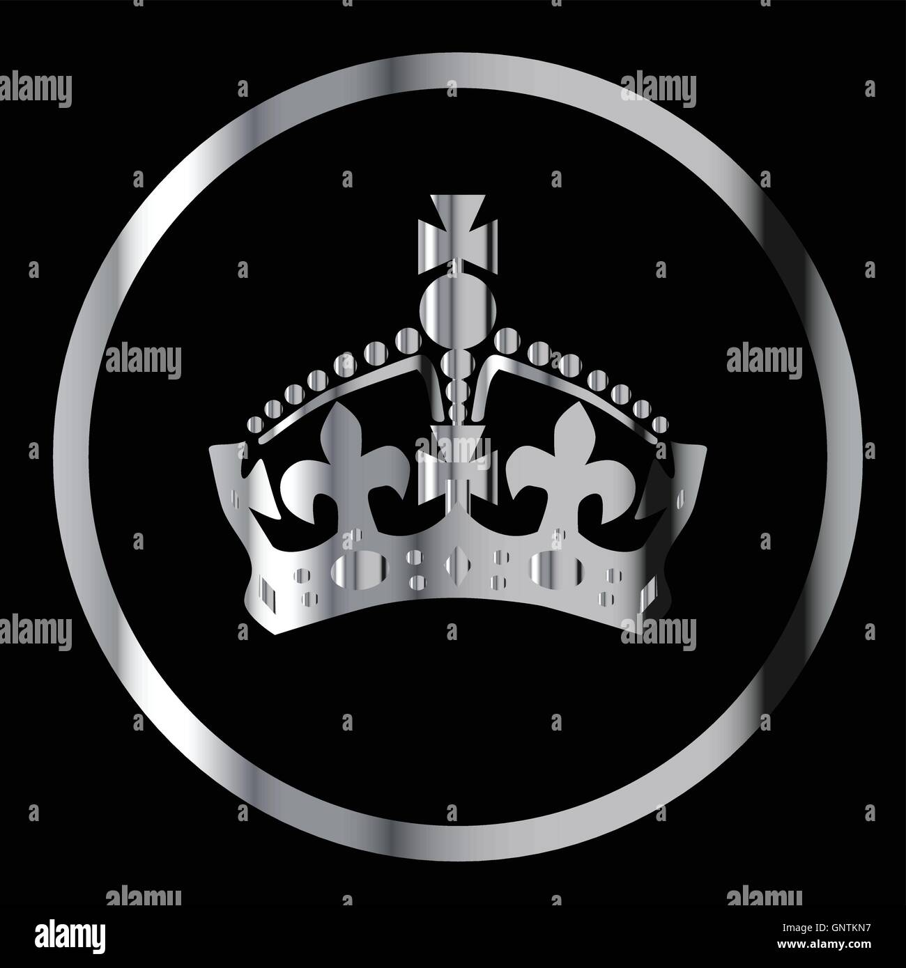 Crown in silver circle on a black background Stock Vector Image & Art Alamy