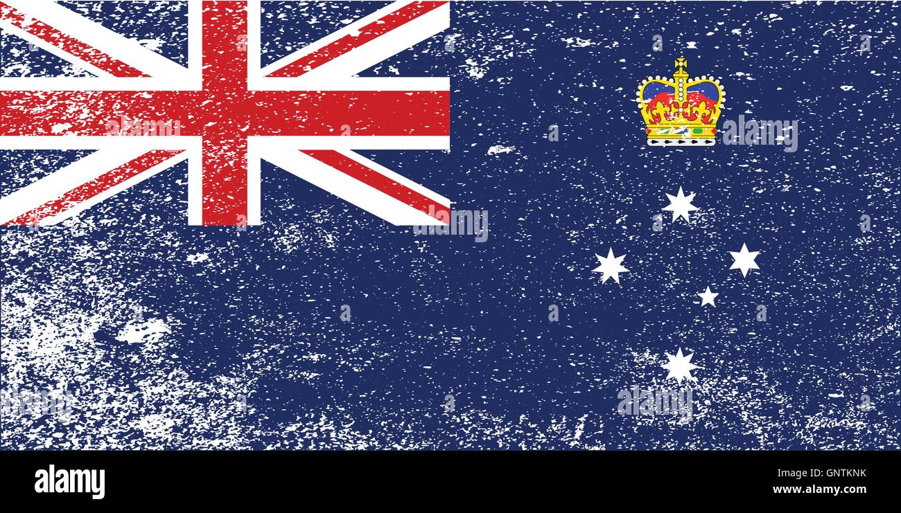 The flag of the Australian state of Victoria with grunge Stock Vector