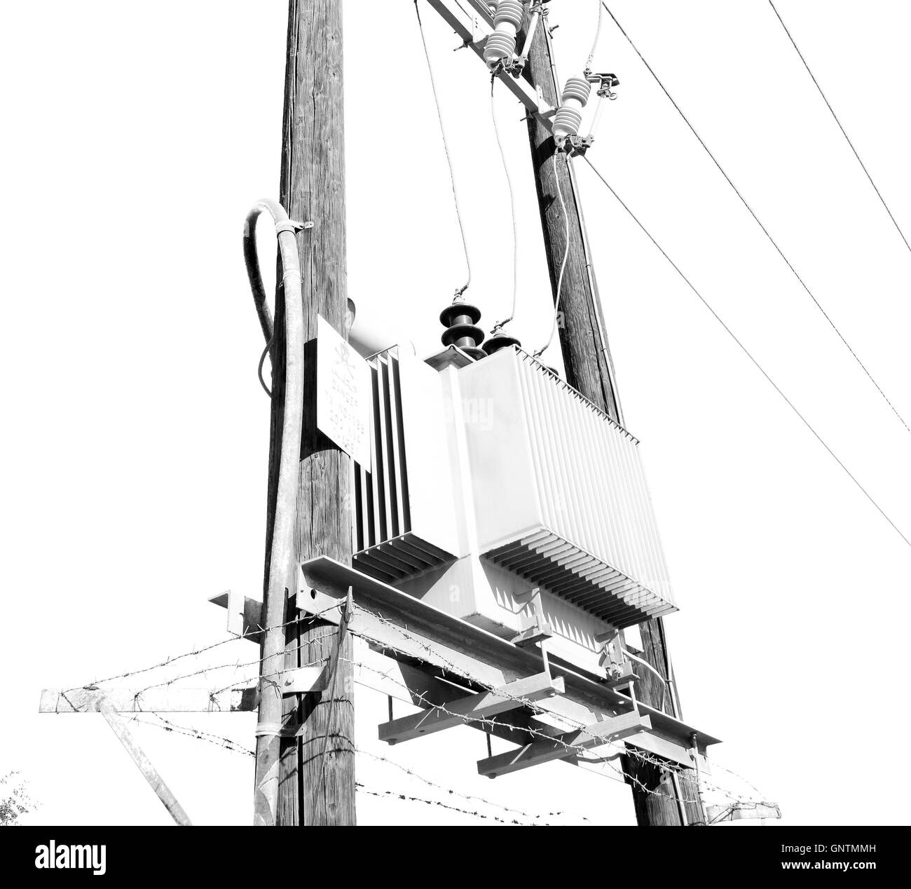 Wood pylon Black and White Stock Photos & Images Alamy