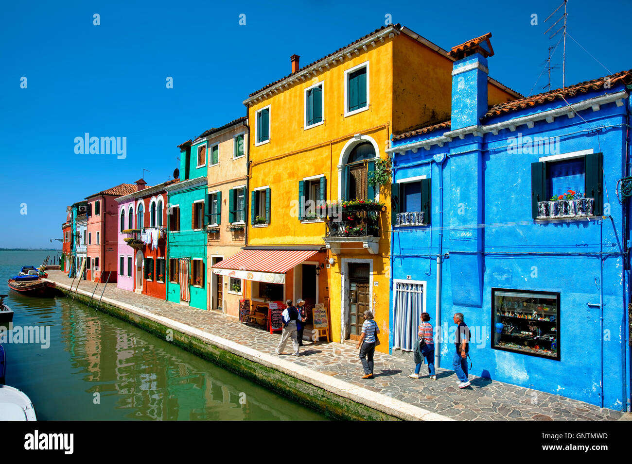 Houses in Burano island , Venice Stock Photo