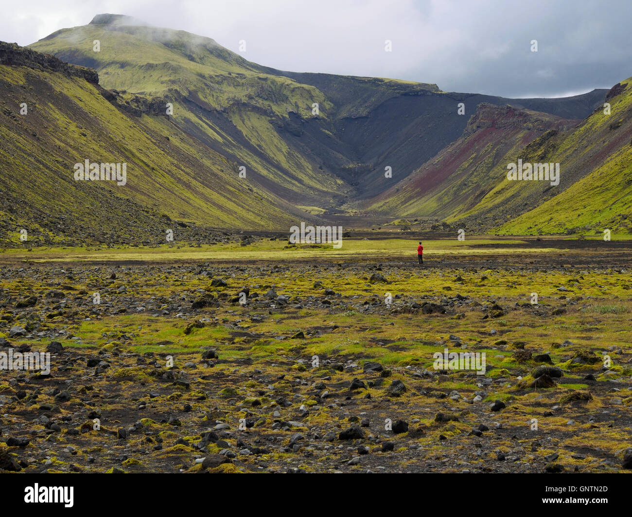 Eldgjá fissure from Ofaerufoss, Iceland Stock Photo