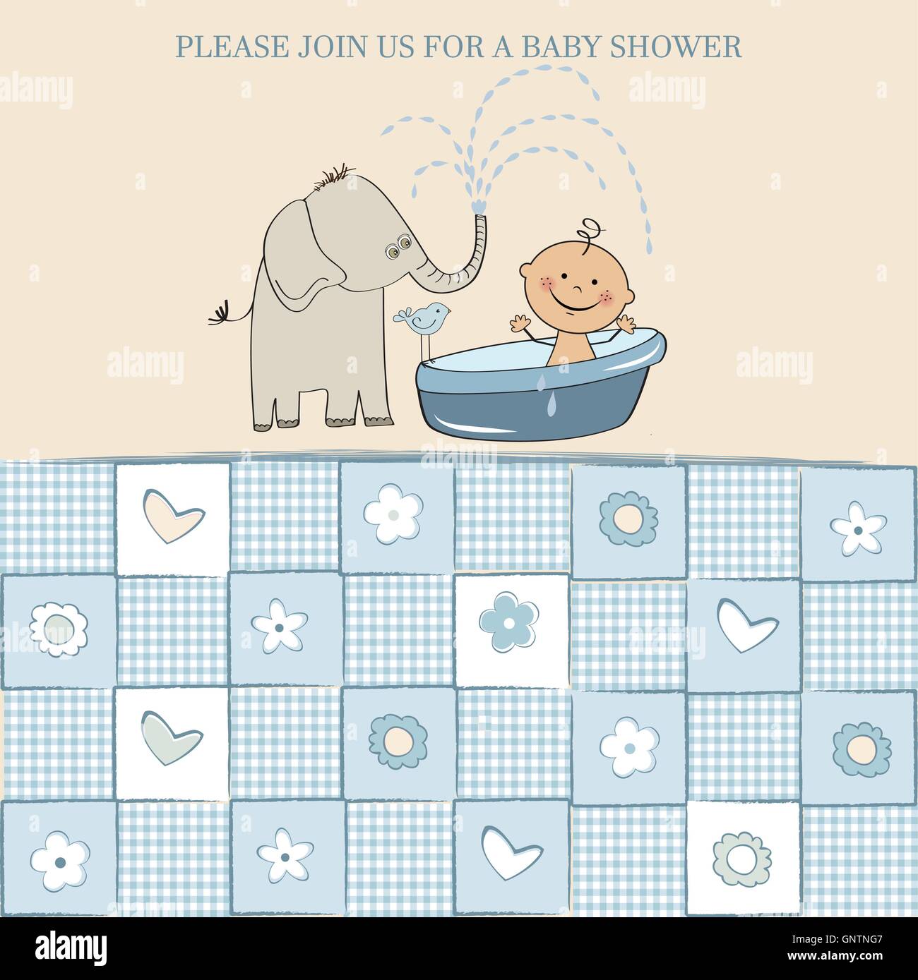 baby boy shower card Stock Vector