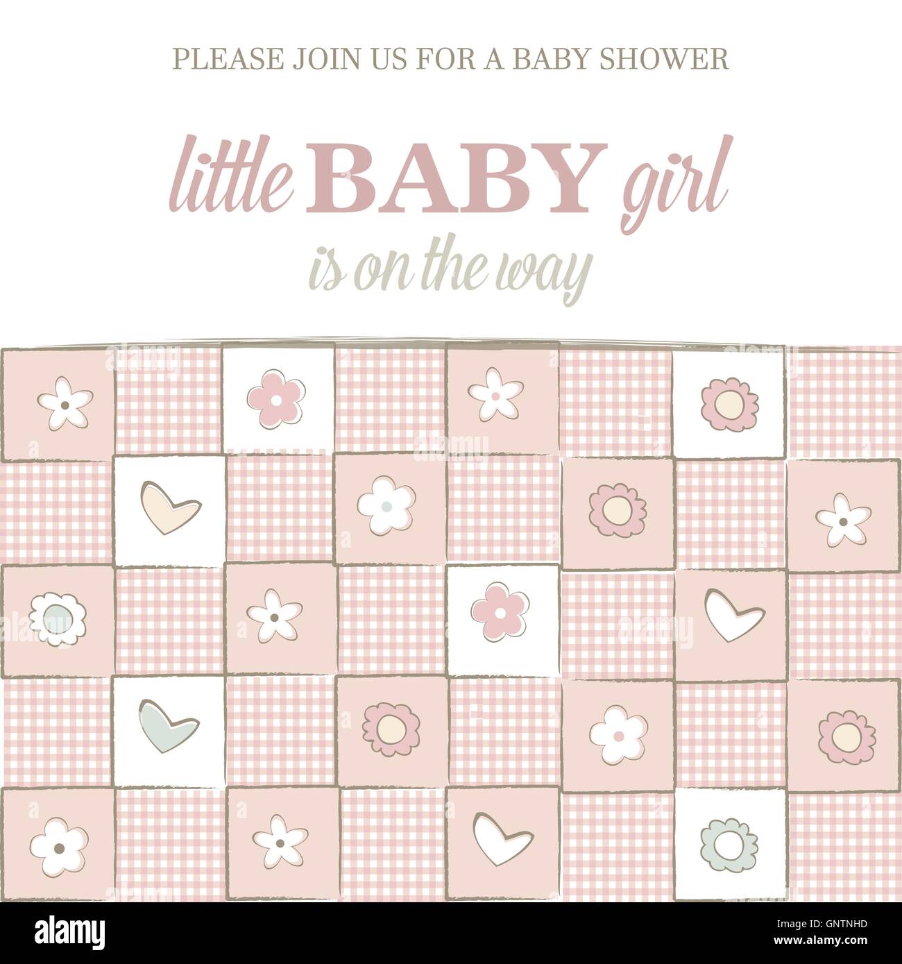 baby girl shower card Stock Vector Image & Art - Alamy