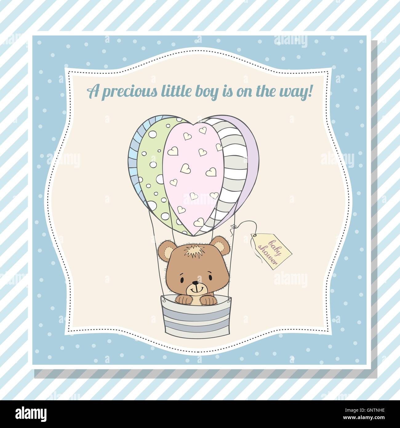 baby boy shower card with teddy bear Stock Vector Image & Art Alamy