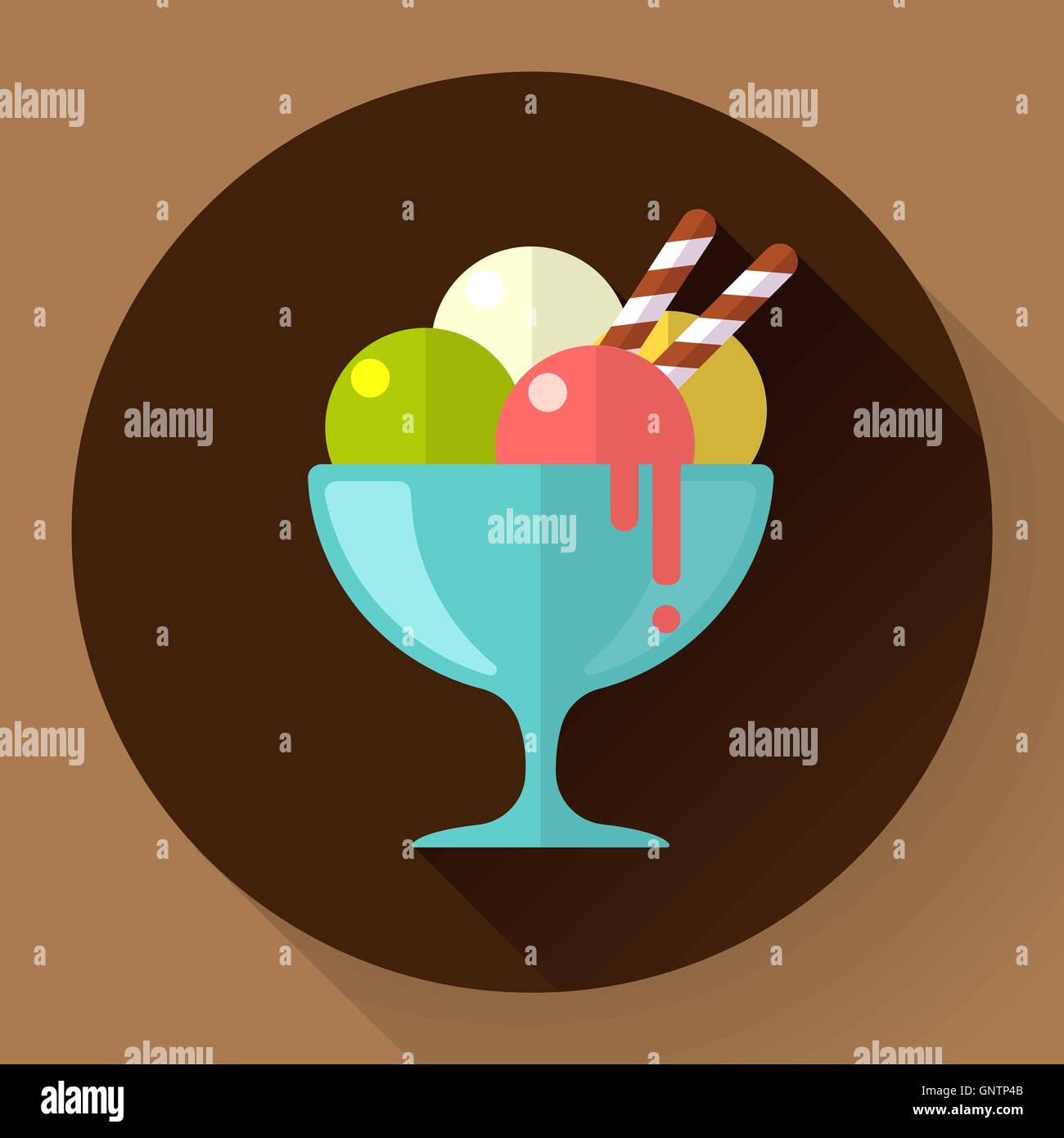 Vector Ice Cream in glass cup icon. Flat designed style Stock Vector ...