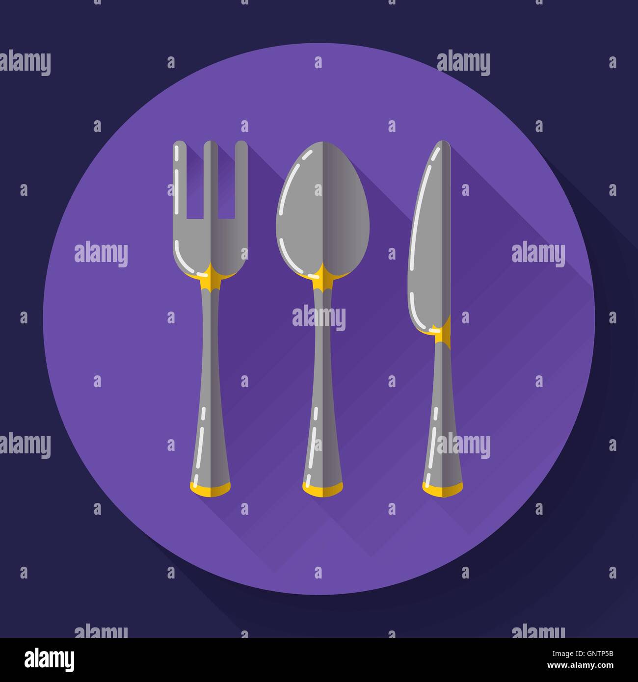 knife, fork and spoon icon. Flat design style Stock Vector Image & Art ...