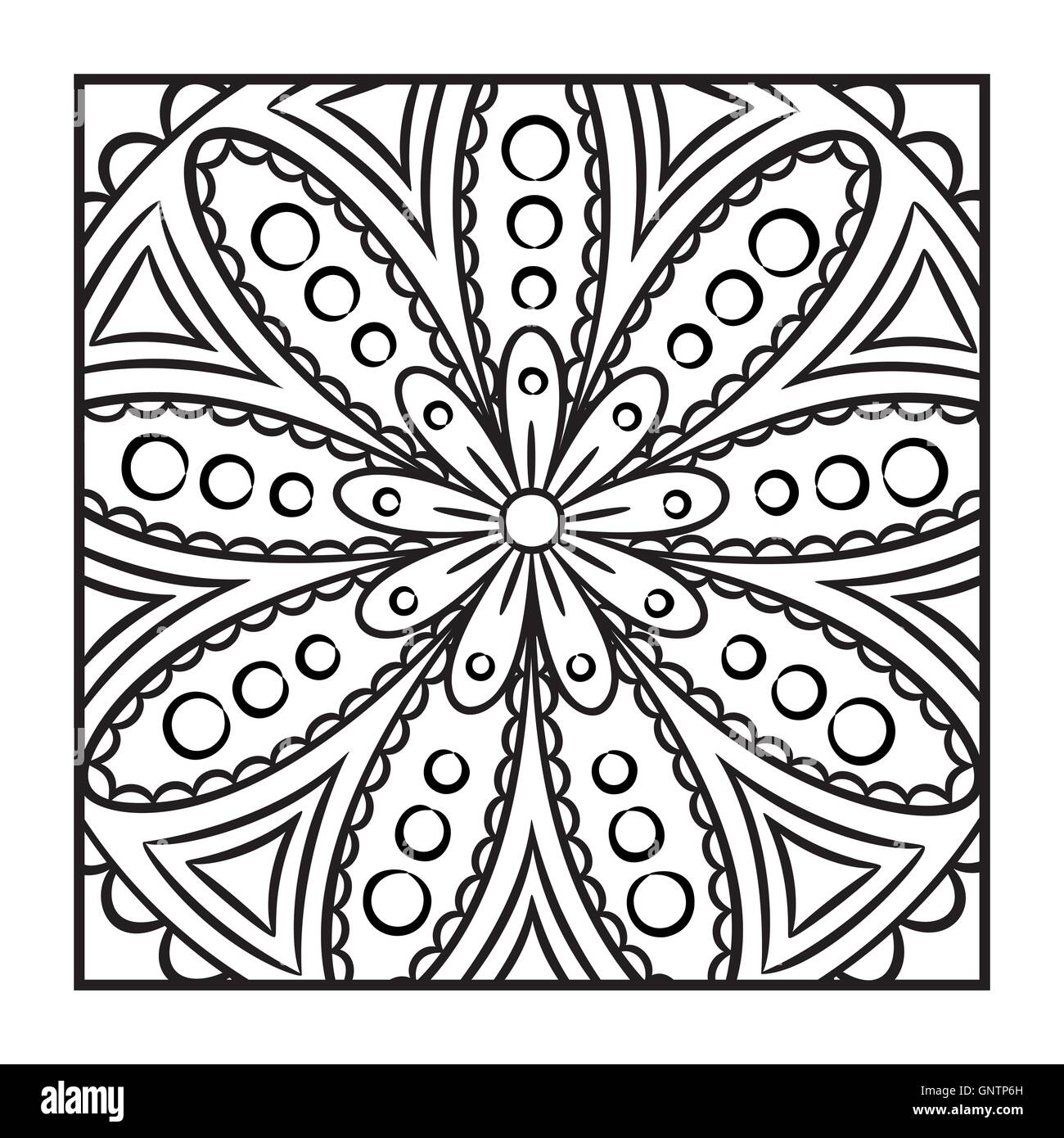 Doodle Mandala Coloring Page Stock Vector Image & Art - Alamy