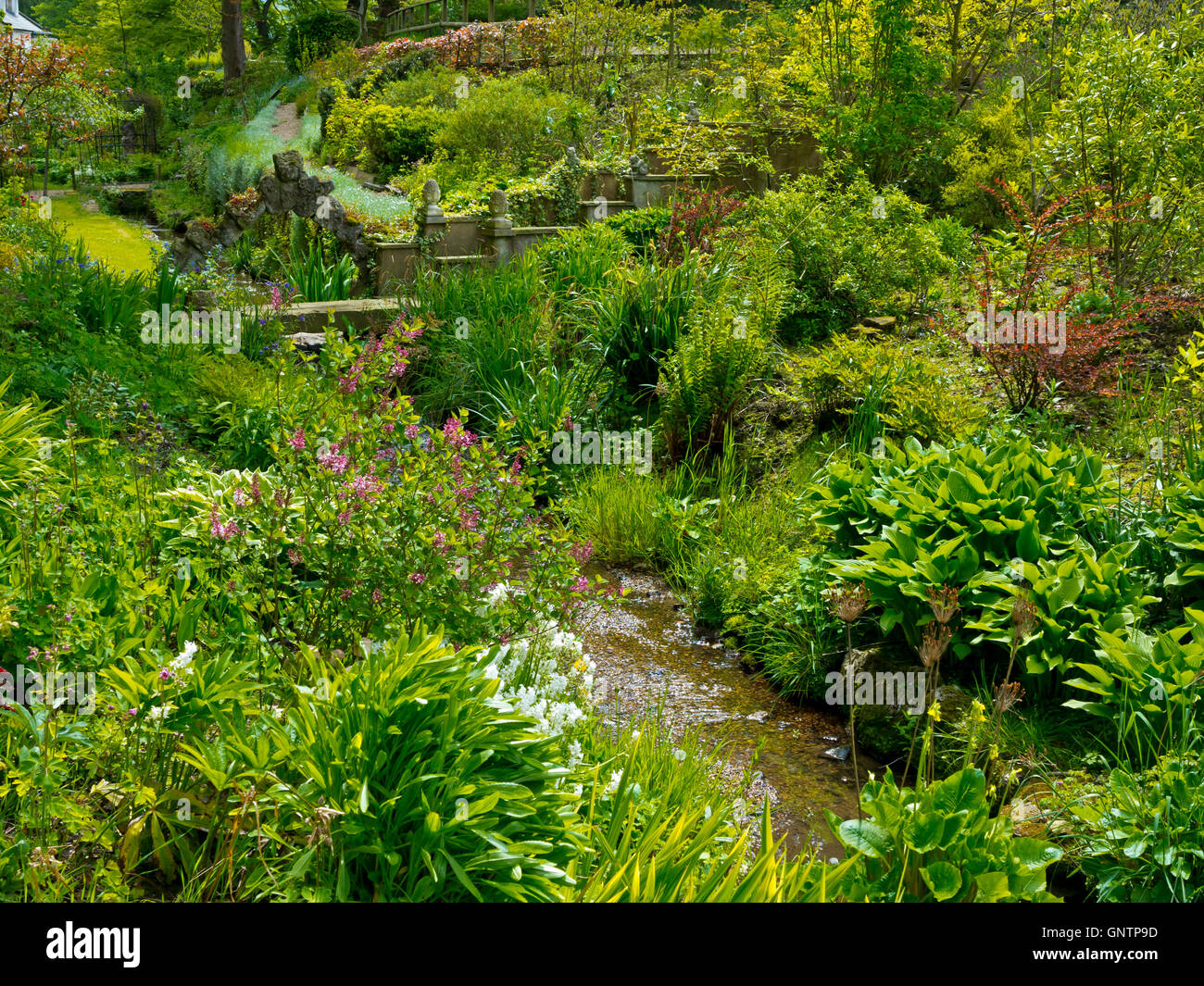 View over the Cascades Garden at Bonsall near Matlock in the Derbyshire