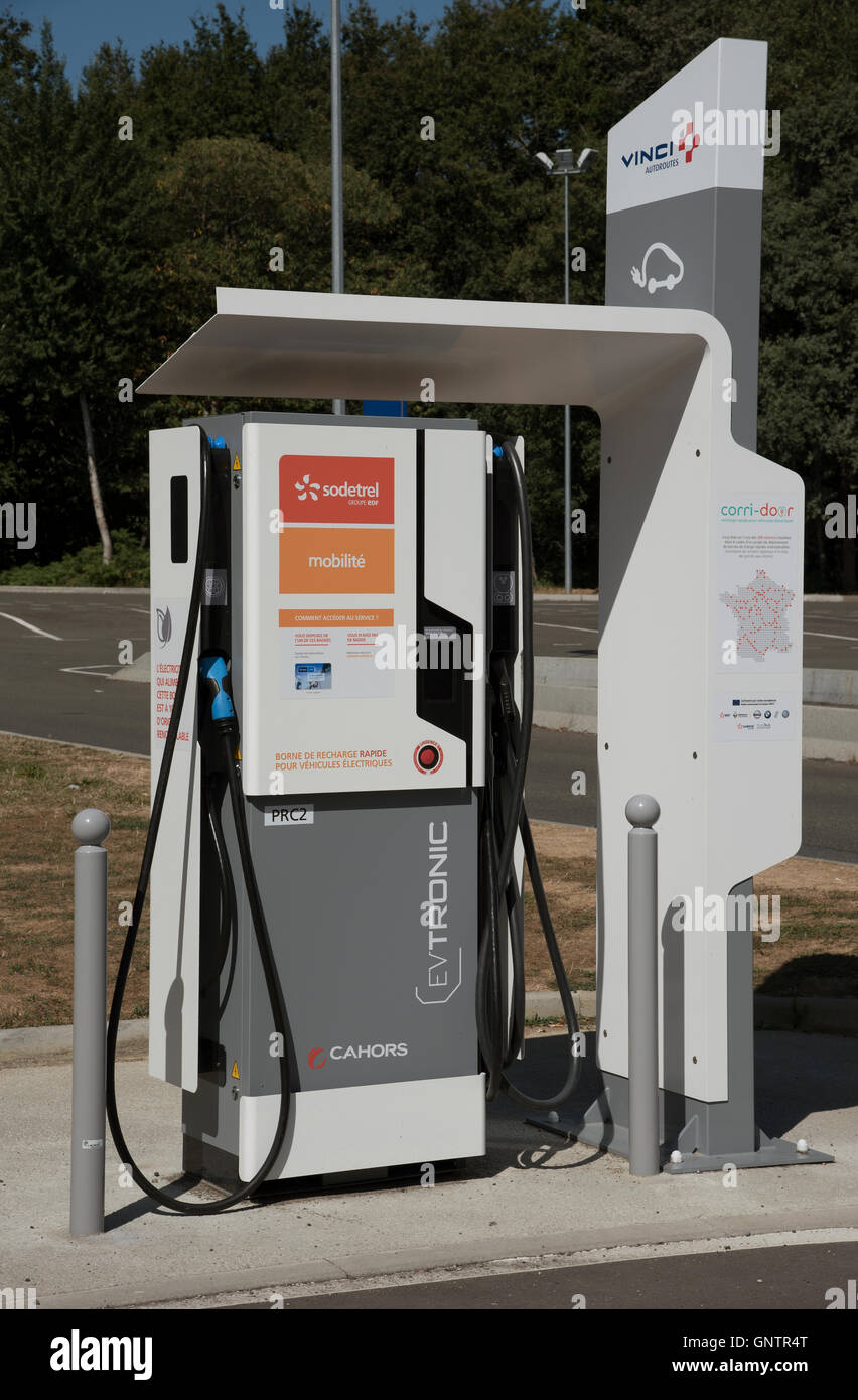 Motorway car charging station France A rapid charger for electric