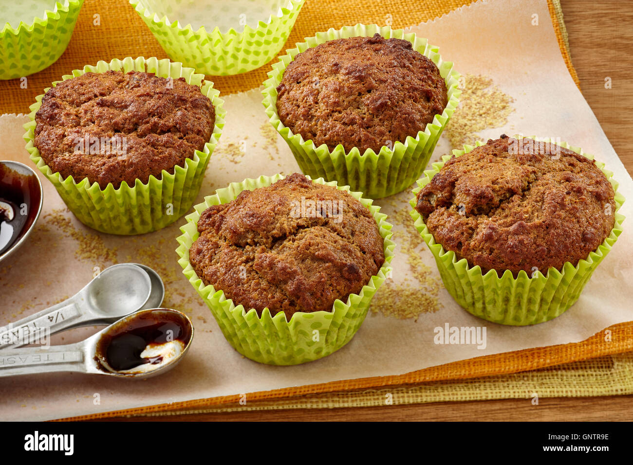 Bran date muffins Stock Photo