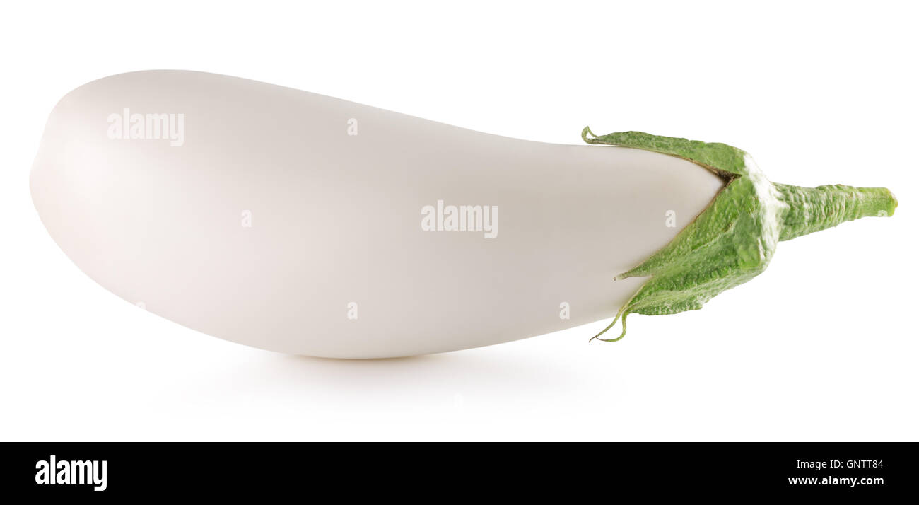 white eggplant isolated on the white background. Stock Photo