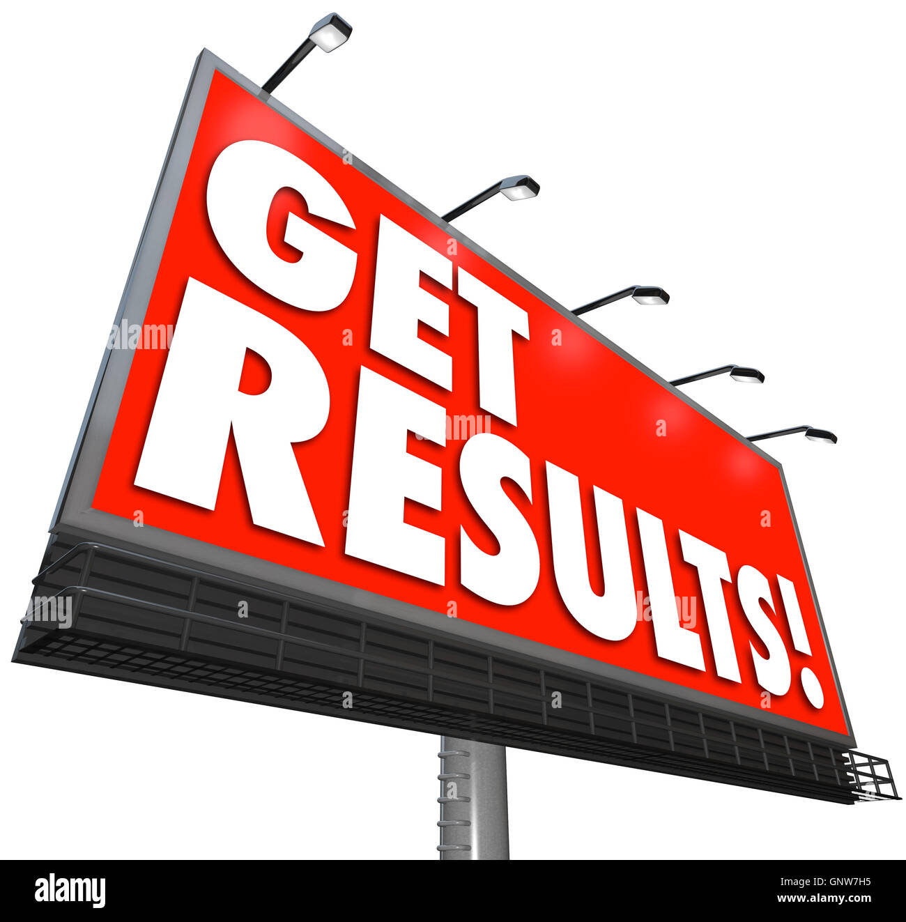 Get Results Billboard Advertisement Promise Effective Plan Stock Photo