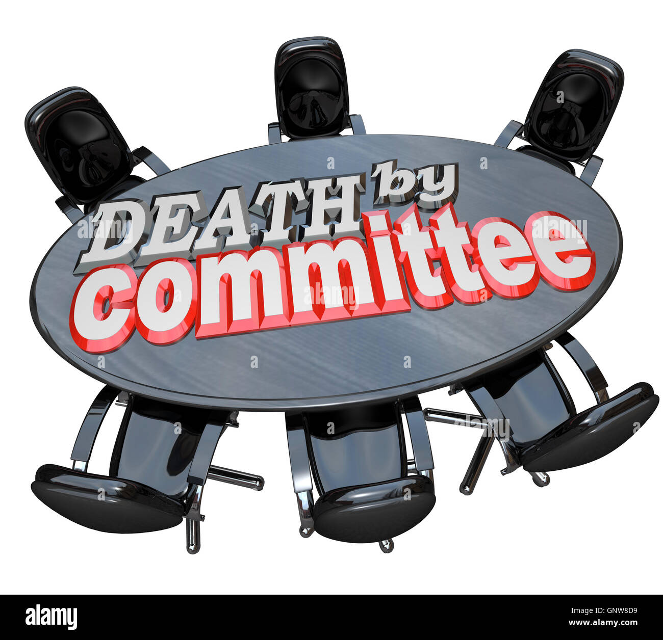Death by Committee Conference Table Project Stalled Stock Photo