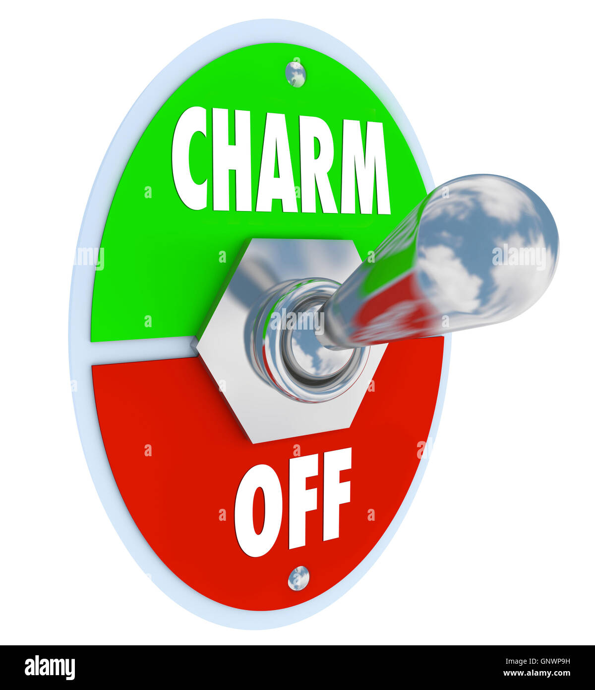 Turn on the Charm Toggle Switch Be Charismatic Stock Photo