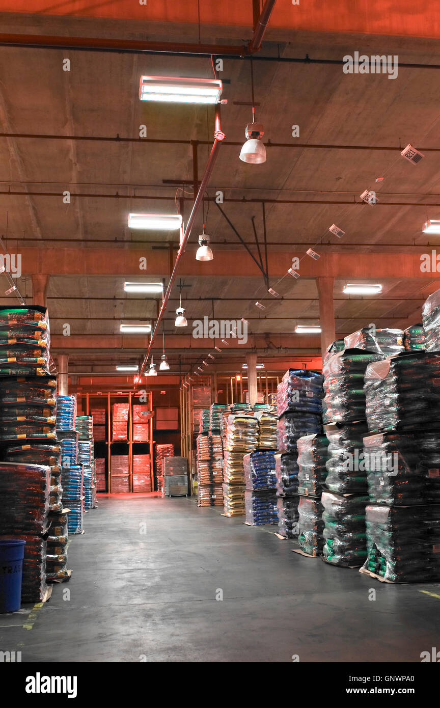 Warehouse Aisle, Philadelphia, USA Stock Photo