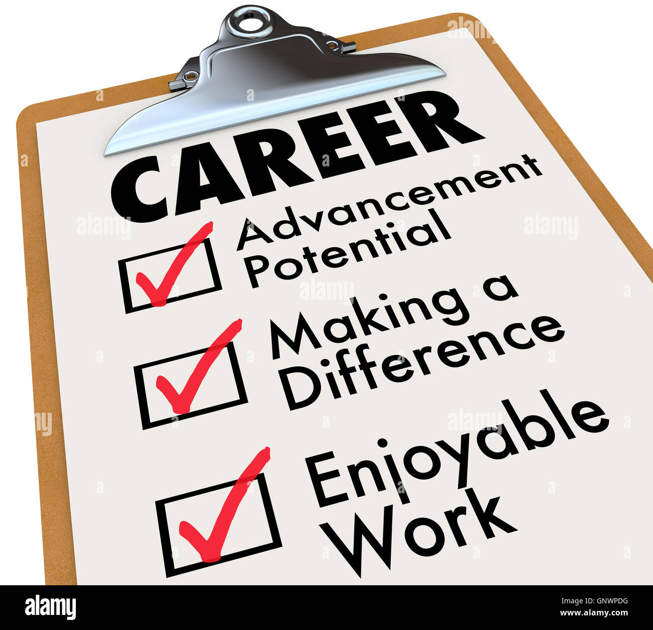 Career Checklist Priorities Goals Objectives in Work Profession Stock ...