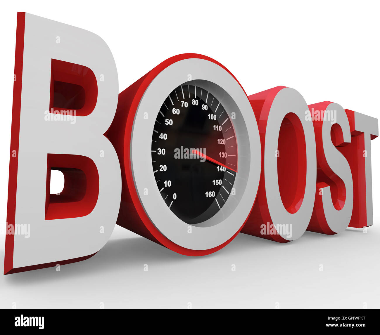 Boost Speedometer Measures Faster Speed of Improvement Stock Photo
