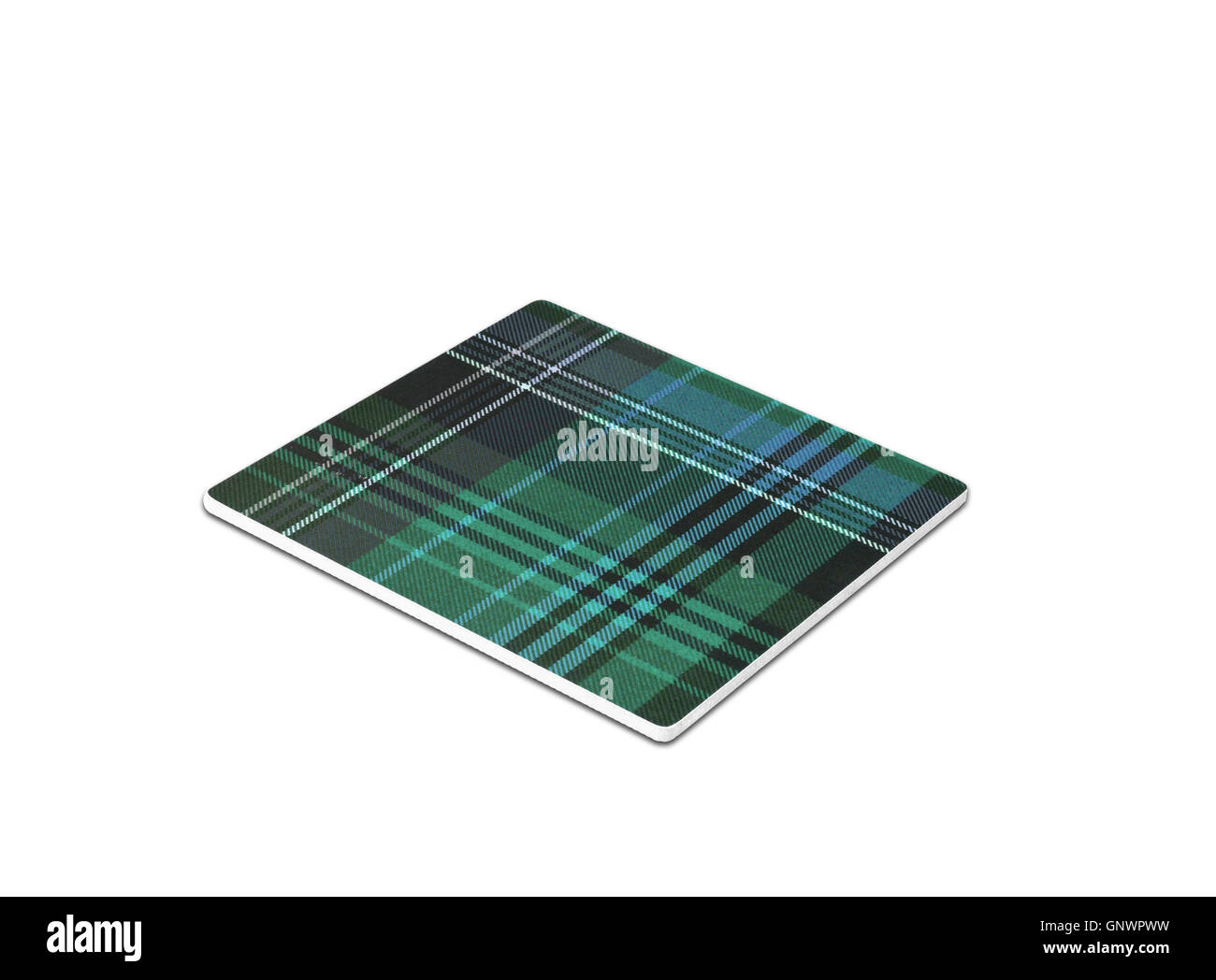 Plaid mouse pad isolated on white Stock Photo